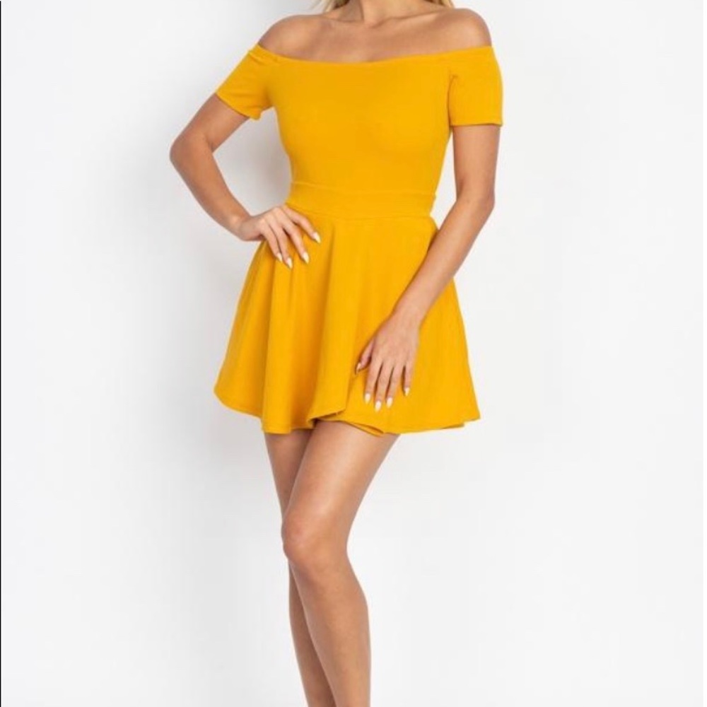 NEW Fit and Flare Romper, Yellow